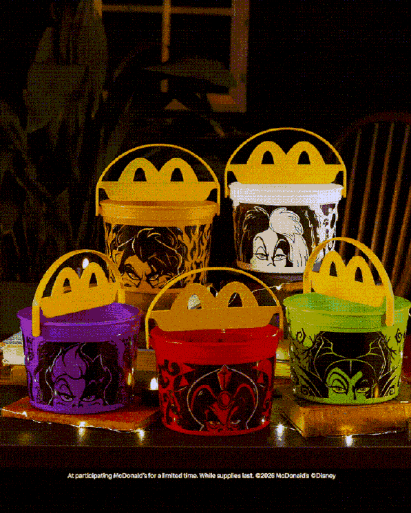 McDonald's Disney Villains Boo Buckets Arrive October 20